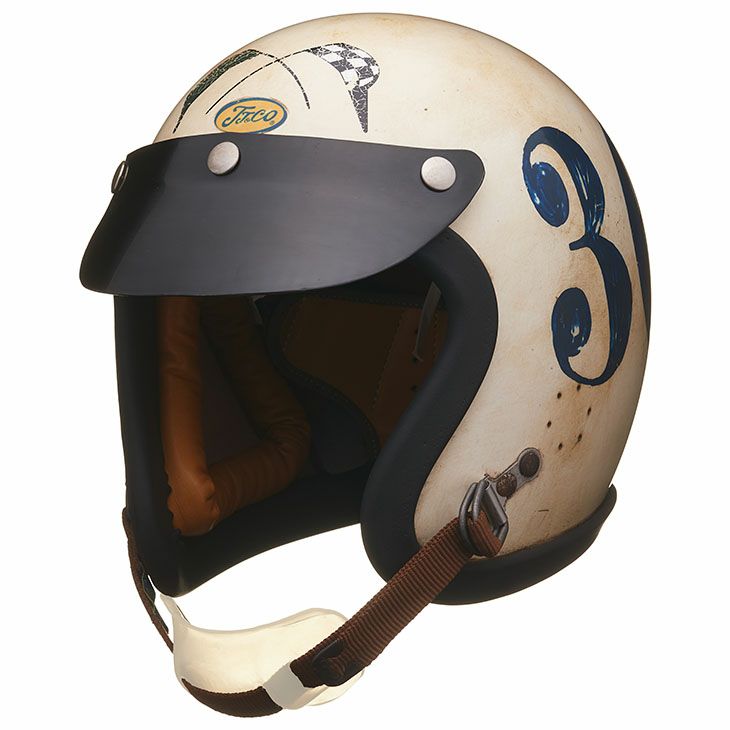 TT&CO. レジスタル ジェットヘルメット ホワイト エイジング加工 