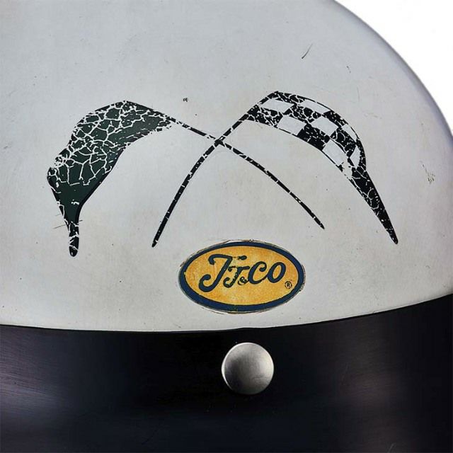 TT&CO. レジスタル ジェットヘルメット ホワイト エイジング加工 ナンバー付