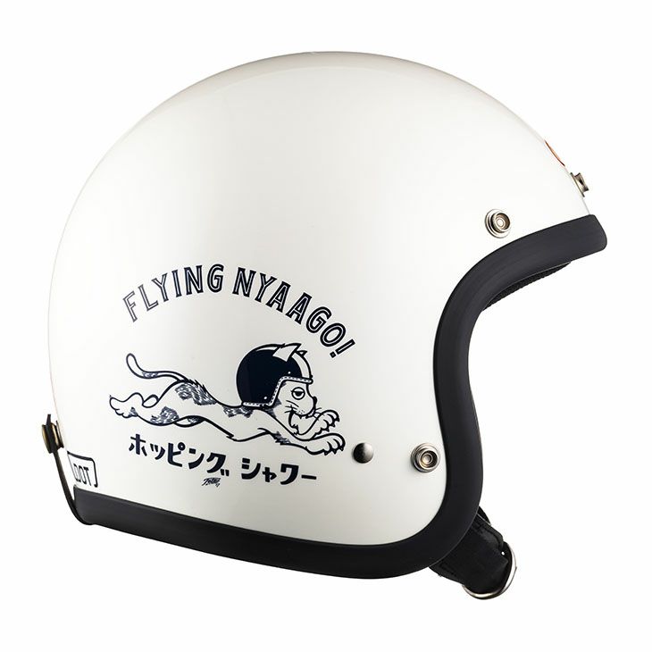 TT&CO. スーパーマグナム FLYING NYAAGO アイボリー スモールジェットヘルメット