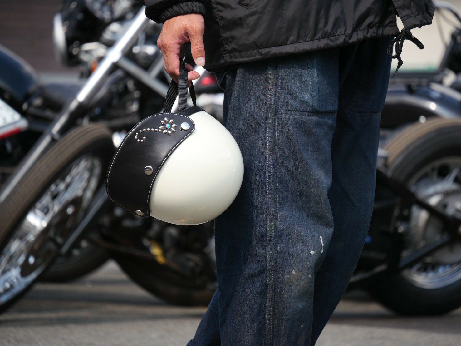 TT&CO.ヘルメット専用】any motorcycleレザーバイザー（ターコイズ