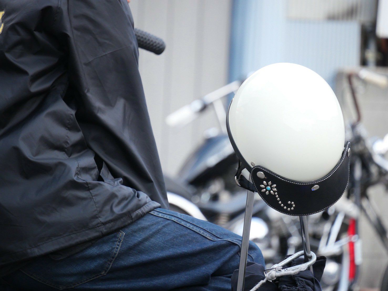 TT&CO.ヘルメット専用】any motorcycleレザーバイザー（ターコイズ