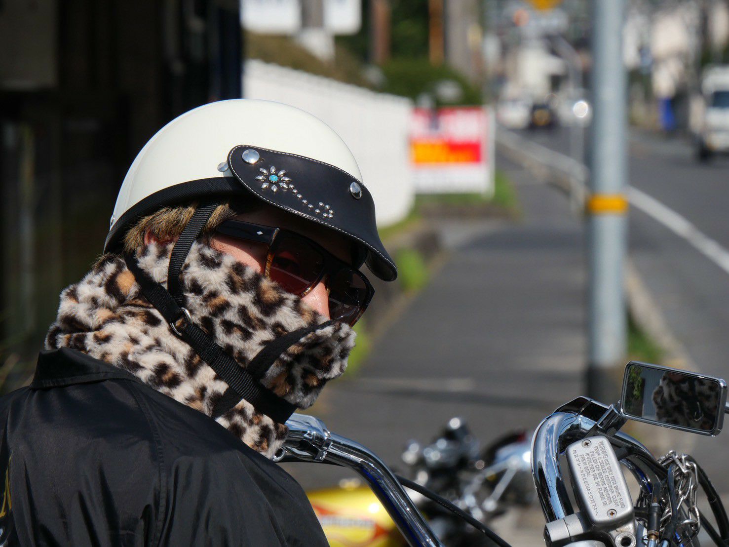 TT&CO.ヘルメット専用】any motorcycleレザーバイザー（ターコイズ